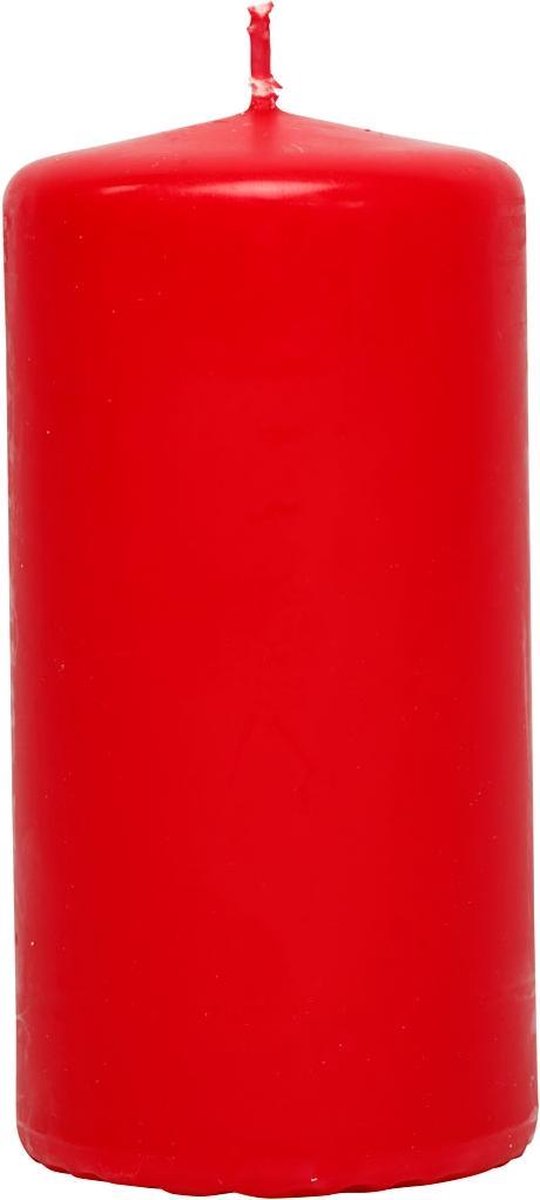 Kaarsen. rood. H: 100 mm. d: 50 mm. 6 stuk/ 1 doos