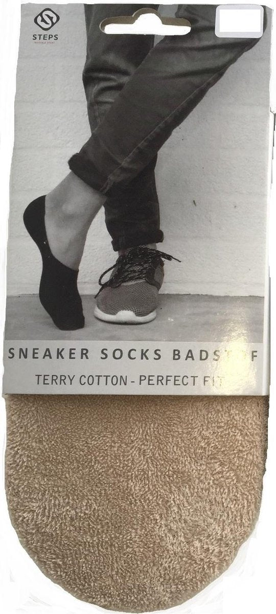 Sneakersocks zachte badstof 43-46 beige 3 paar