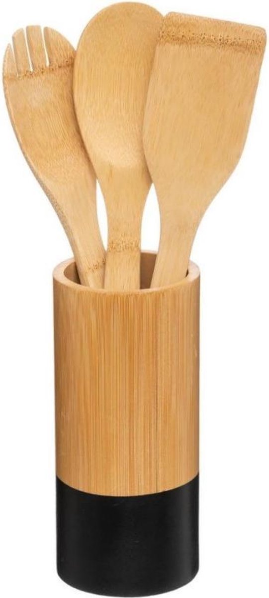 Bestek Set van Bamboe - vork/mes/lepel - Herbruikbare Bestek Set