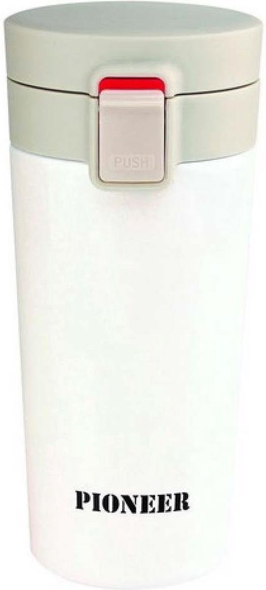 Vacuum Thermosbeker - 380ml - Wit - Lock Systeem - Pioneer