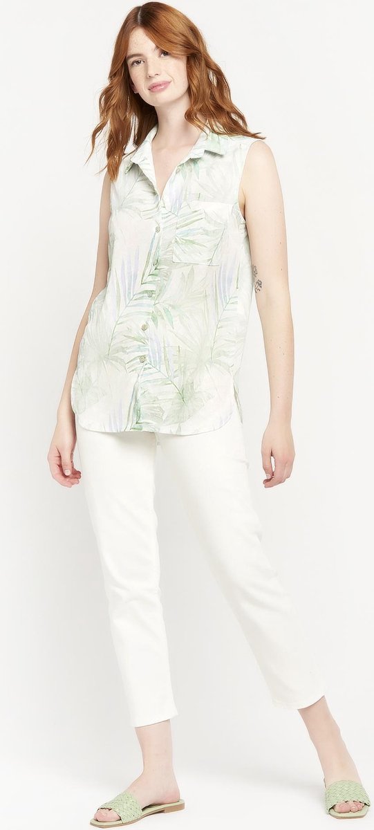 Mouwloze blouse - Wit