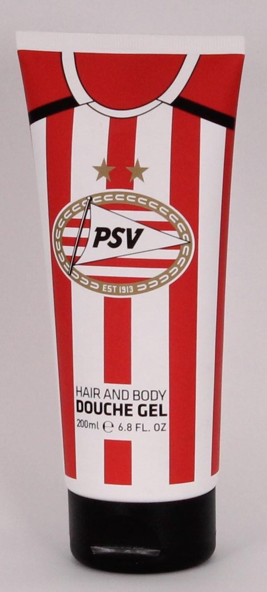 Douchegel hair and body psv rood/wit 200 ml