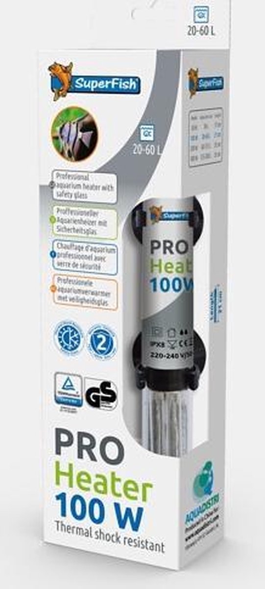 Superfish pro heater 100 watt met thermisch schokbestendig veiligheidsglas