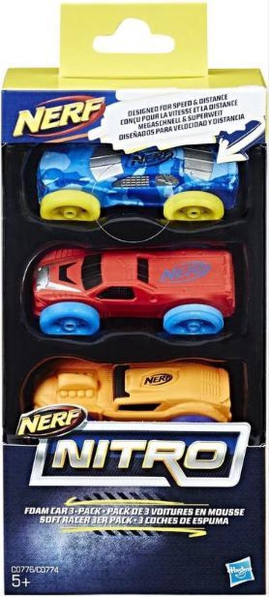 NERF Nitro Schuimauto's 3 stuks - blauw