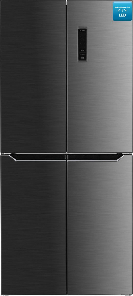 Frilec BONN-MD442-135-040FDI - Amerikaanse Koelkast - Dark Inox