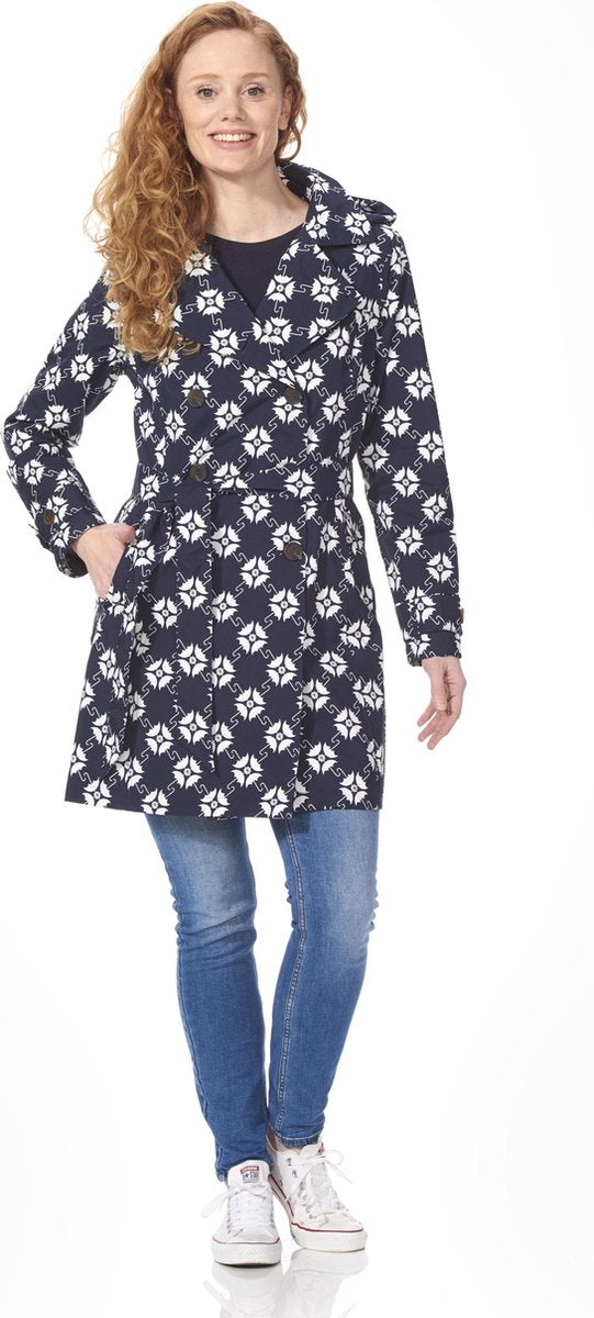 Trenchcoat Iris umbrella navy / white