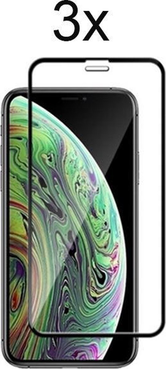 iPhone 11 Pro Max Screen Protector - iPhone XS Max Screenprotector Glas - Full cover - 3 stuks