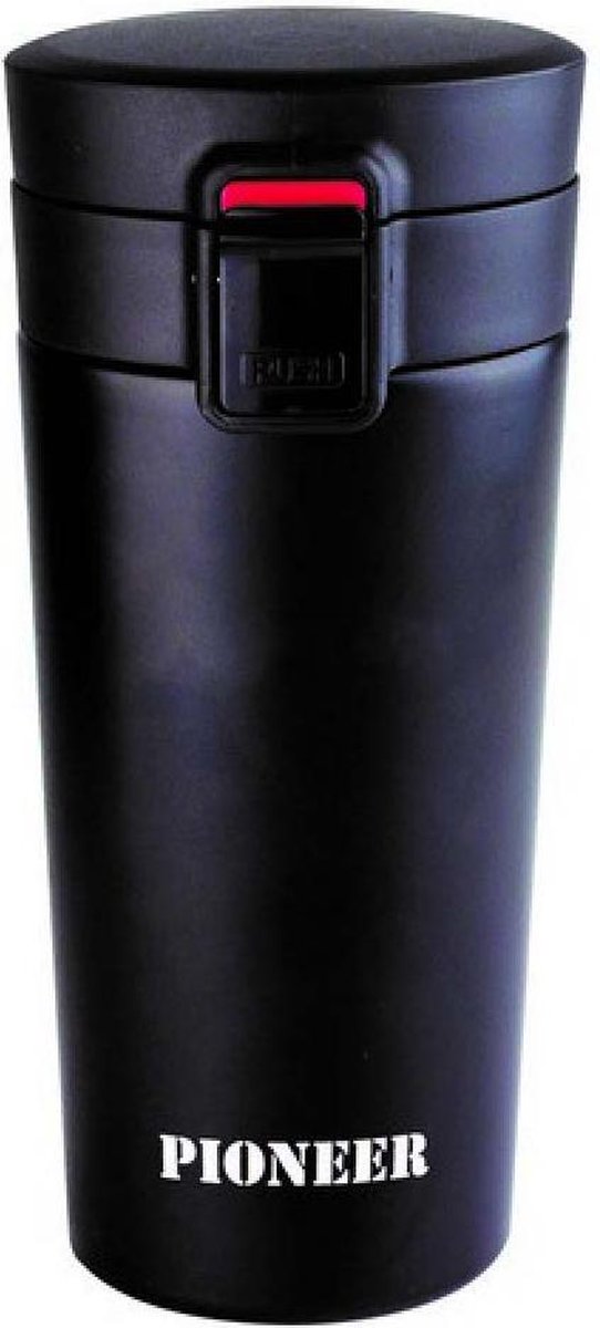 Vacuum Thermosbeker - 380ml - Zwart - Lock Systeem - Pioneer