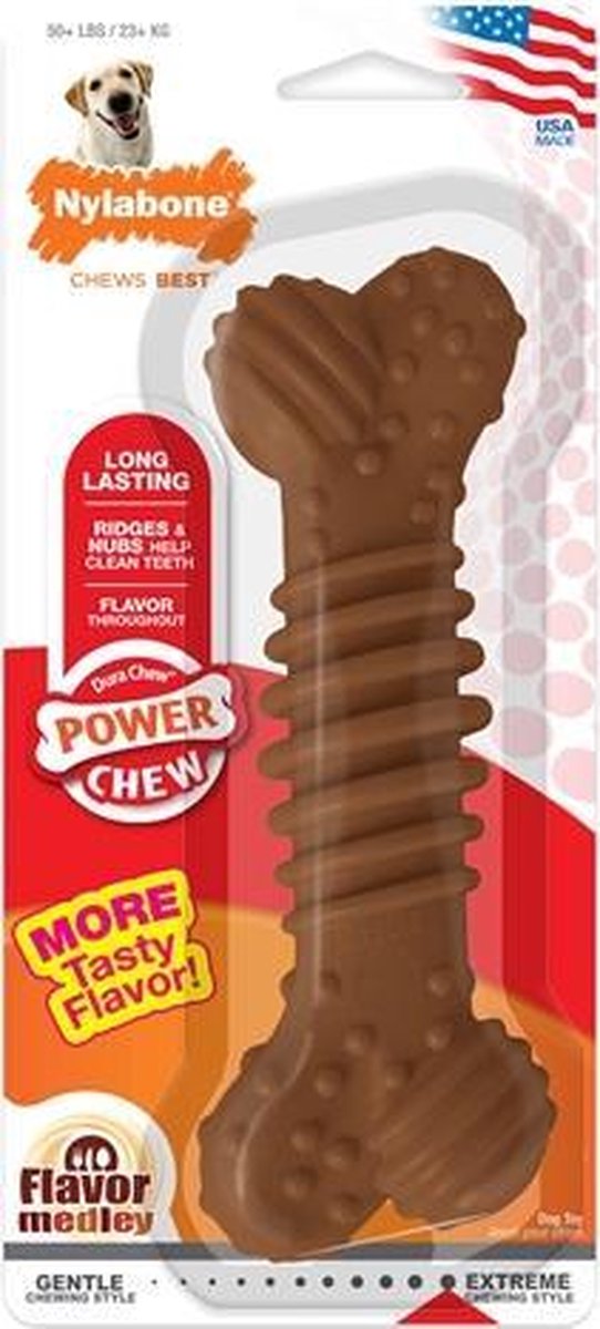 Nylabone dura chew textured bone medleysmaak - vanaf 23 kg 19x6
