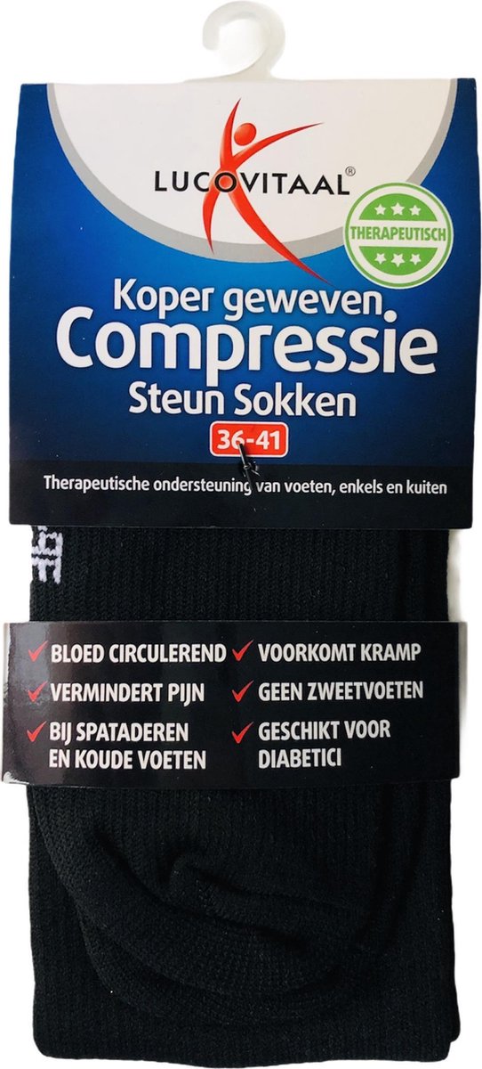 Lucovitaal  Koper Geweven Compressie Steun Sokken - Maat 36-41
