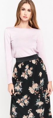Basic lurex trui - Paars