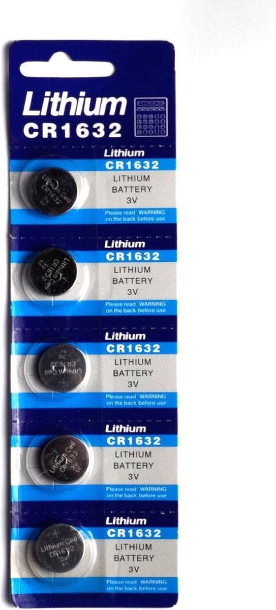 Knoopcel batterij CR1632 per 5 stuks