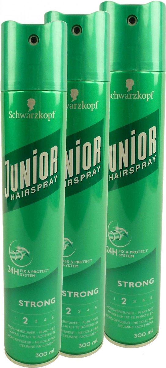 Schwarzkopf Junior Hair Spray 24h Hold + Protection - 2 Strong - MULTIPACK 3x300ml