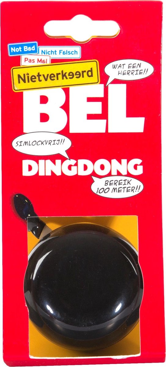 Nietverkeerd Ding Dong - Fietsbel - 60 mm - Zwart