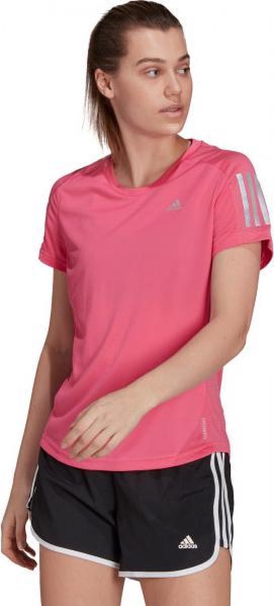 adidas Own The Run Shirt Dames - roze - maat XS