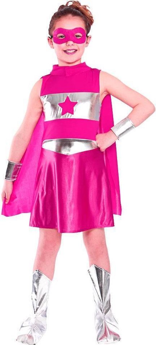 E-Carnavalskleding.nl: 140cm - e-Carnavalskleding.nl Super Hero jurkje in roze
