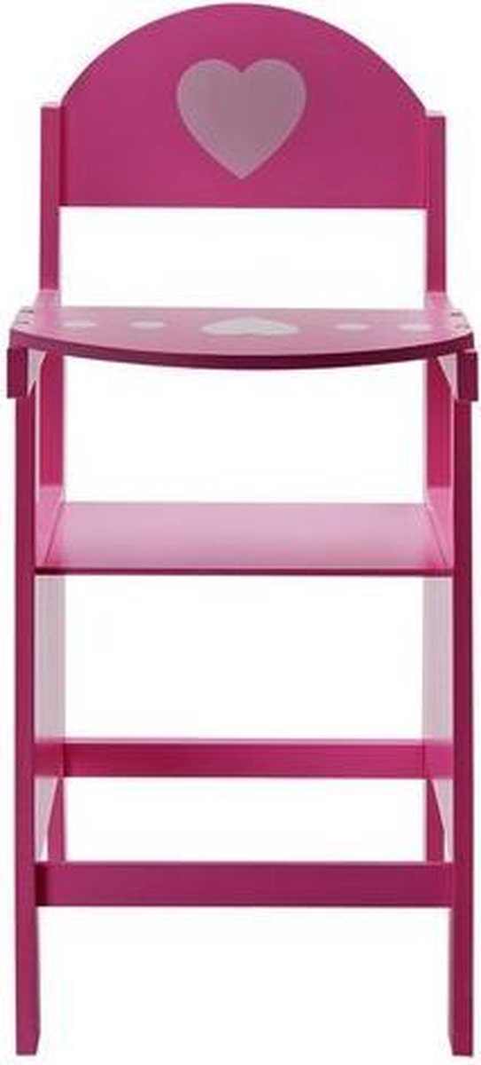 Poppenstoel roze hout 50 cm - speelgoed poppen meubilair