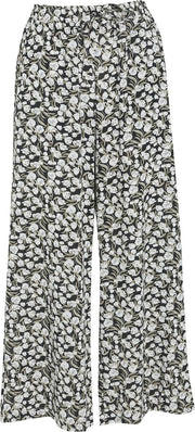 Cassis - Brede kuitbroek met bloemenprint - Kaki