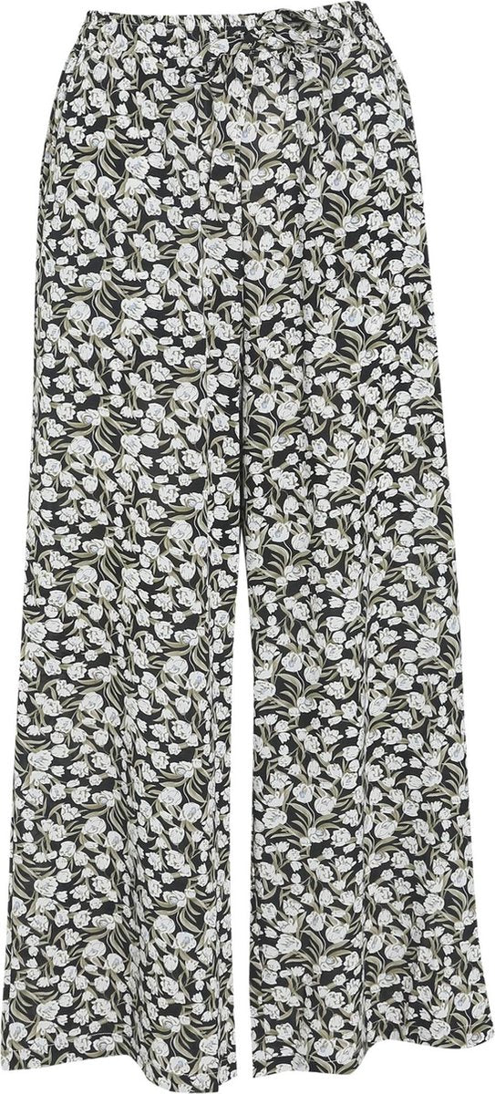 Cassis - Brede kuitbroek met bloemenprint - Kaki