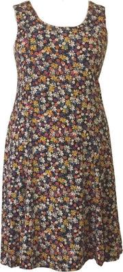 Stijlvolle Dames Jurk / Zomerjurk / Dress | Luchtige Stof | Bloemen print | Zwart - L/XL