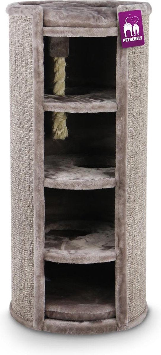 Petrebels Superdome 120 Krabton voor katten -  Cappuccino - 49 x 49 x 120 cm
