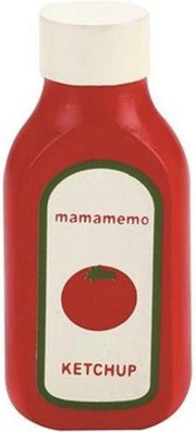 Mama Memo Fles Ketchup Hout 10 Cm Rood