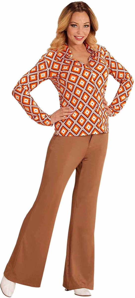 Jaren 70 retro blouse voor vrouwen - Volwassenen kostuums