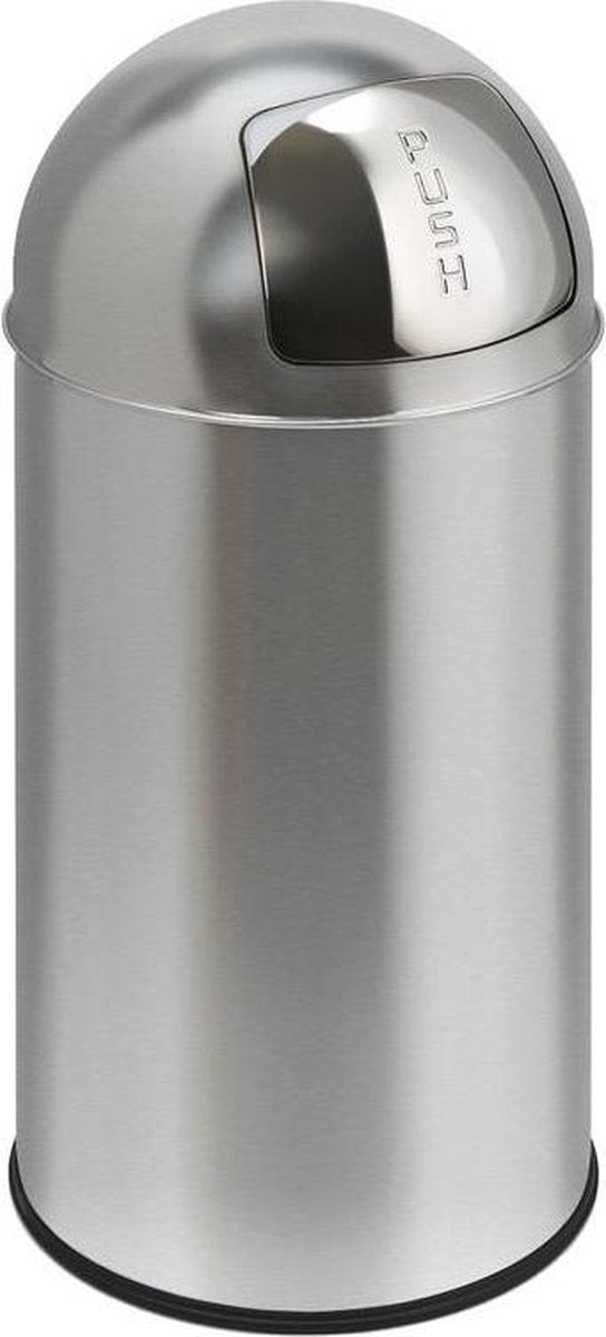 EKO Pushcan Prullenbak - 40 l - Mat RVS