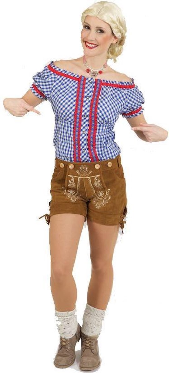 Trachtenbluse Deluxe blauw