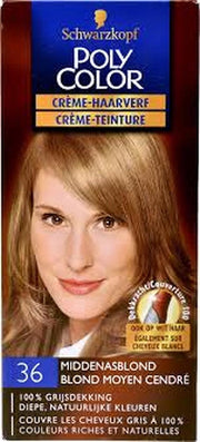 3x Poly Color Haarverf nr. 36 Middenasblond