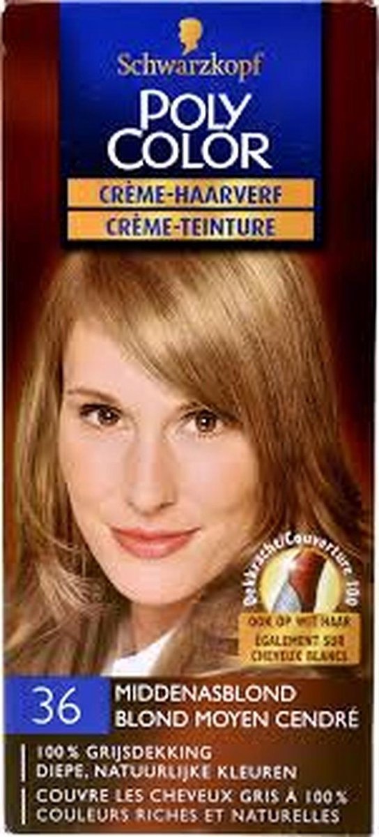 3x Poly Color Haarverf nr. 36 Middenasblond