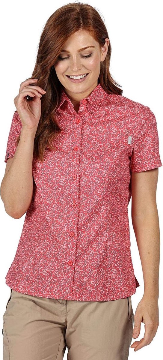 Regatta - Women's Honshu IV Printed Short Sleeved Shirt - Outdoorshirt - Vrouwen - Maat 36 - Rood