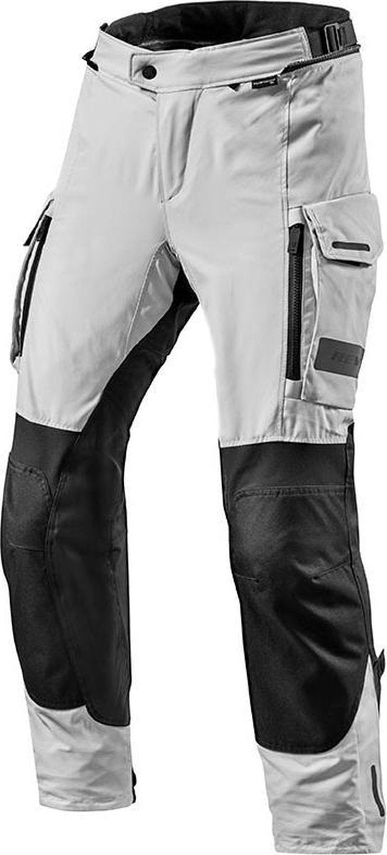REV'IT! Offtrack Standard Black Silver Textile Motorcycle Pants XL
