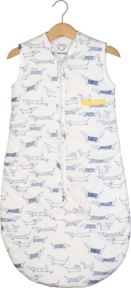 Pericles Slaapzak Mouwloos Honden 70 Cm Wit/blauw
