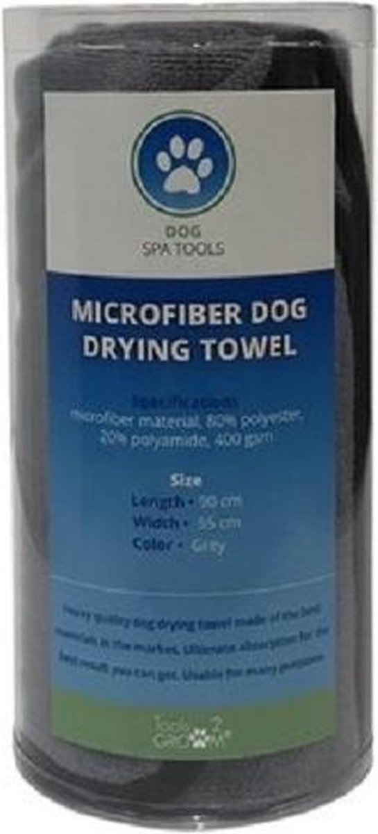 Tools-2-groom microvezel handdoek grijs 90x55 cm