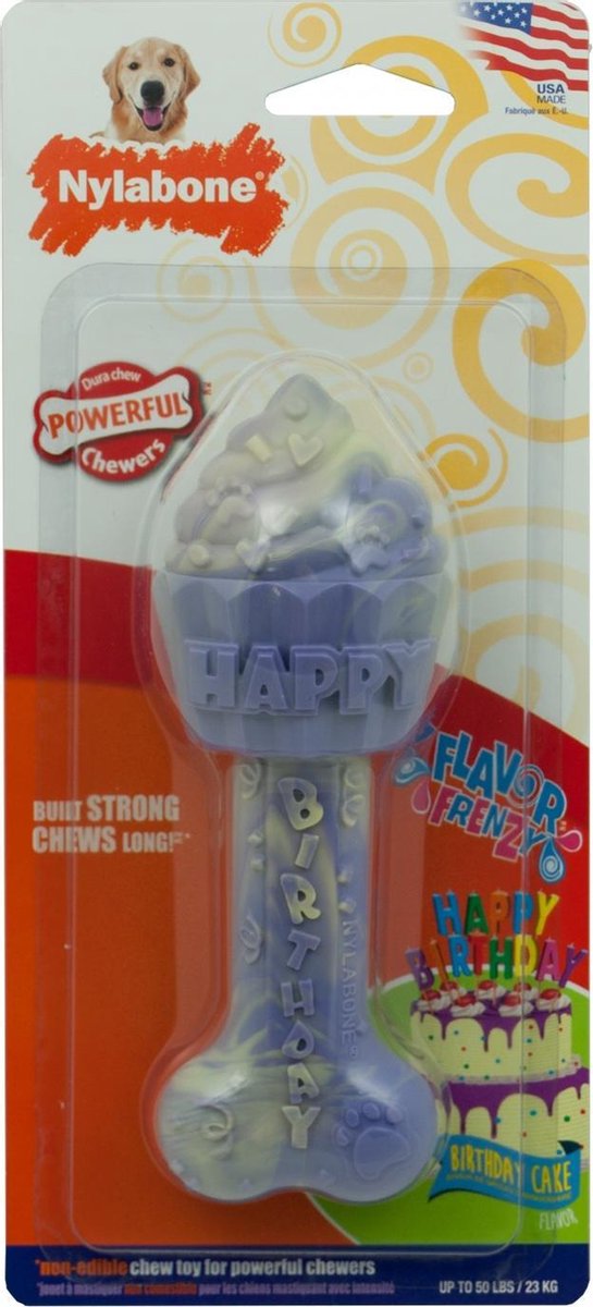 Nylabone Ff durachew birthday bone/cake flavor large 25