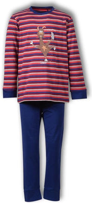 Jongens-Heren pyjama rood-blauw