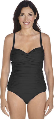 Coolibar UV Bandeau Tankini Top Dames - Zwart - Maat 36