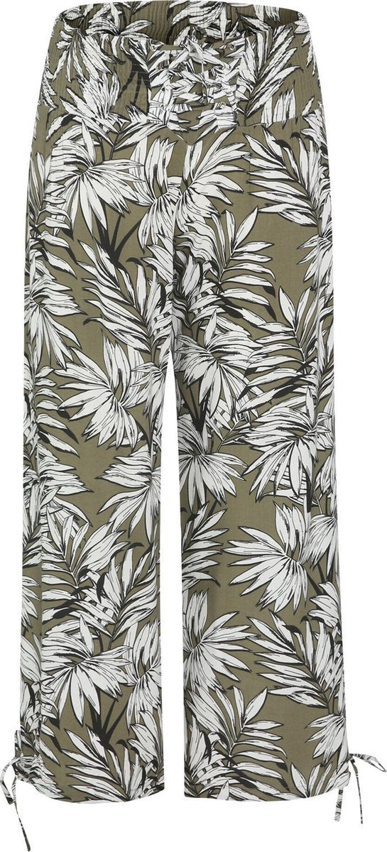 Soepel vallende broek met palmprint