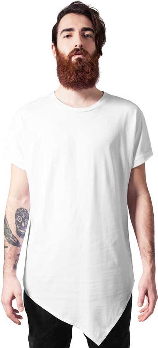 Urban Classics Heren Tshirt -2XL- Asymetric Long Wit