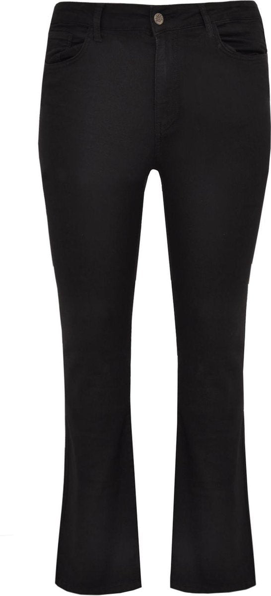 Yoek | Grote maten - dames jeans flare - zwart