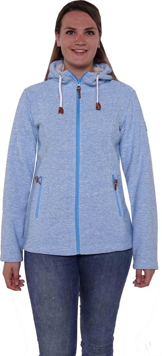 BJØRNSON Gebreid Hooded Vest 4 seizoenen Dames Lichtblauw - 40 - WENCHE