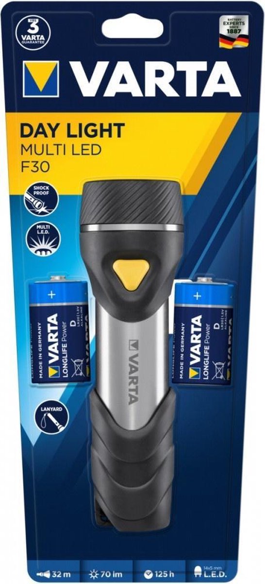 Varta Day Light Multi LED F30 Zaklamp Zwart