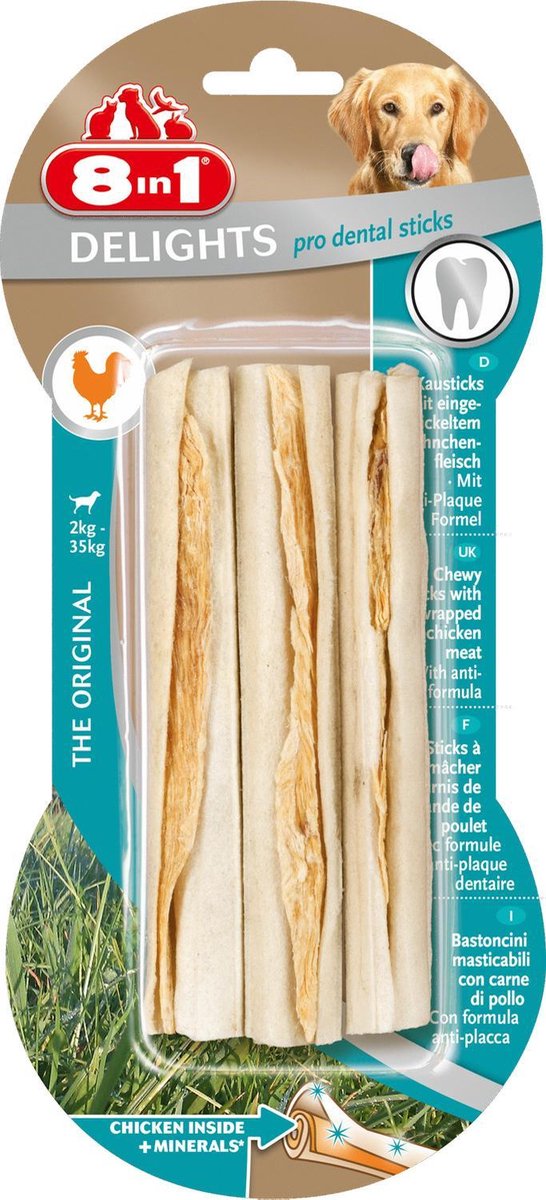 8in1 Dental Delights sticks Hondensnack - 3 Stuks