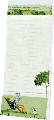 Notitieblok magneet Man in tuin 10x24cm