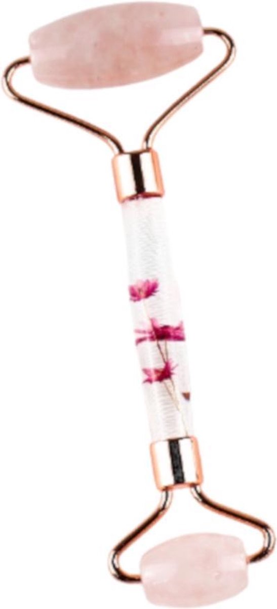 Misomada Jaderoller 14 X 6 Cm Edelsteen/staal Roze/roségoud