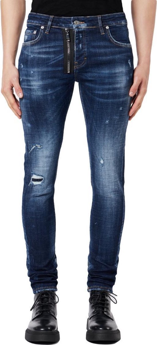 My Brand - Dark Denim Zipper Jeans - Blauw - Maat: 33