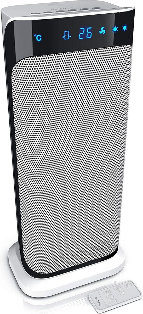 HN®  Ventilatorkachel met afstandsbediening | keramische snelverwarmer met oscillatiefunctie | voor badkamer