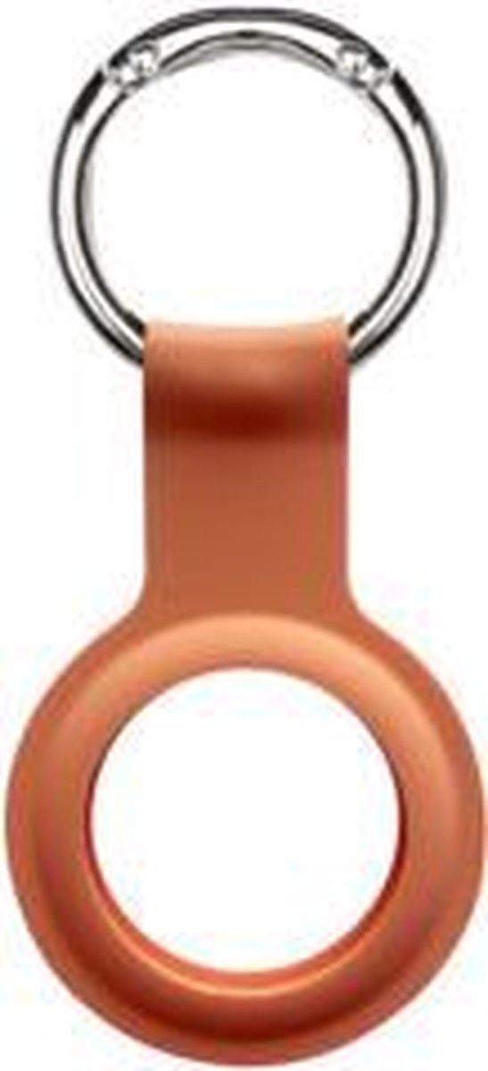 Apple AirTag silicone Sleutelhanger Key Ring Oranje - Airtag Beschermhoesje - Apple Airtag hoes - Siliconen Airtag hoesje