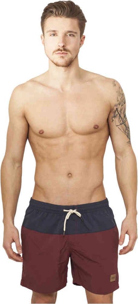 Urban Classics Zwemshorts -5XL- Block Blauw/Bordeaux rood
